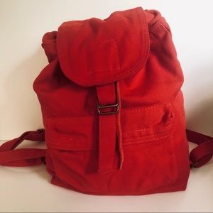 BAGGU red canvas backpack